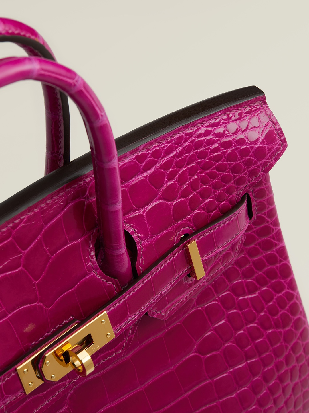 Hermes Birkin 25CM Handmade Bag In Anemone Crocodile Niloticus Shiny Skin